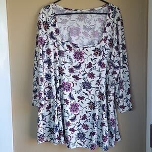 Lane Bryant Floral Soft Boho Career Top Size 22/24